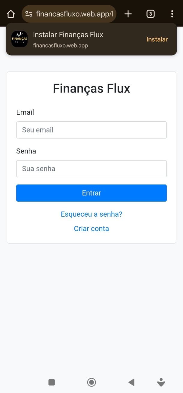 Banner de instalação do aplicativo